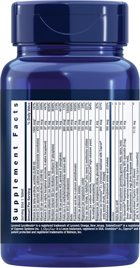 Life Extension One-Per-Day Multivitamin – Packed with Over 25 Vitamins, Minerals & Plant Extracts, Quercetin, 5-MTHF Folate & More – 1-Daily, Non-GMO, Gluten-Free – 60 Tablets (Pack of 2)