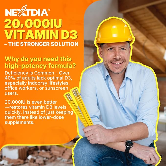 Vitamin D3 20,000 IU + K2 Vitamin (MK4 & MK7) 200mcg + Calcium Citrate, Optimal Vitamin D3 K2 Softgel - Strong Bone & Muscle, Calcium Absorption, Helping Vitamin D Deficiencies, Easy to Swallow, 1Pack