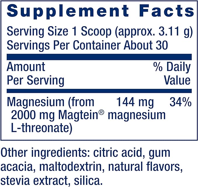 Life Extension Neuro-Mag Magnesium L-Threonate Powder (Tropical Punch)-Ultra-Absorbable Magnesium-Supports Memory,Focus,Cognitive Function&Mood-Gluten free,Non-GMO,Vegetarian (30 Servings),(Pack of 2)