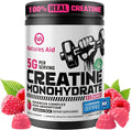 Natures Aid NSF Certified Creatine Gummy 5g - Creatine Monohydrate Gummies – Pre-Workout Energy & Muscle Growth Support for Men & Women | Raspberry Electrolyte Gummies (135 Count)