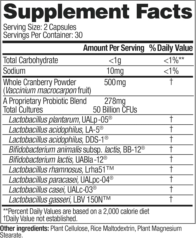 up4 Probiotic Supplement for Women, Vaginal, Digestive and Immune Support, 50 Billion CFUs Guaranteed, Non-GMO, Gluten Free, Soy Free, Vegan, 60 Count