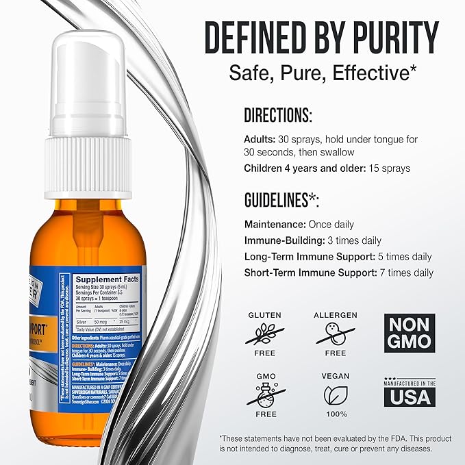 Sovereign Silver Bioactive Silver Hydrosol 10 PPM Fine Mist Spray, 1 Ounce