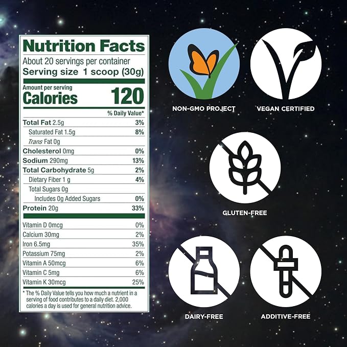 Vega Premium Protein + Supergreens, Vanilla – 20g Vegan Protein, Dairy & Gluten Free, 21.7 oz (20 Servings)