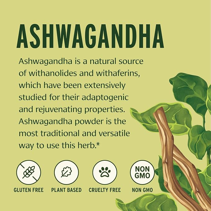 Banyan Botanicals Ashwagandha Powder – Organic Ashwagandha Root – Renowned Herbal Adaptogen for Natural Energy Support and Stress Support – 3.5oz – Non-GMO Sustainably Sourced Vegan