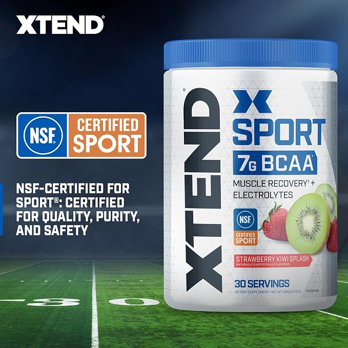 Scivation XTEND Sport BCAA Powder Strawberry Kiwi Splash - Electrolyte Powder for Recovery & Hydration with Amino Acids - 30 Servings,(Pack of 2)