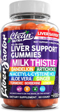 Clean Nutra Liver Cleanse Detox & Repair Gummies | Milk Thistle Gummy Liver Support Vitamins | Dandelion, Artichoke, Aloe Vera, Ginger, Berberine, Lemon, N-Acetyl-L-Cysteine, Turmeric Supplement HCL
