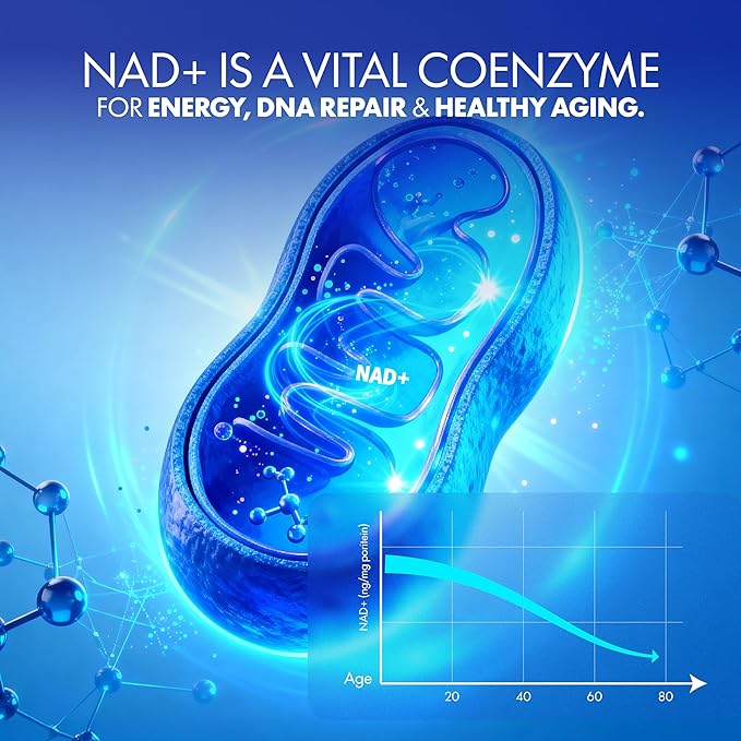 NAD+ Supplement - NMN Alternative with Liposomal NAD+, Trans Resveratrol, Manganese, Apigenin Plus Pterostilbene for Women and Men, Anti Aging Support