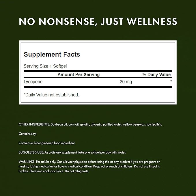 Swanson Lycopene Prostate and Heart Health Antioxidant Supplement for Men Over 40 Supporting Blood Pressure in Normal Range (60 Softgels)