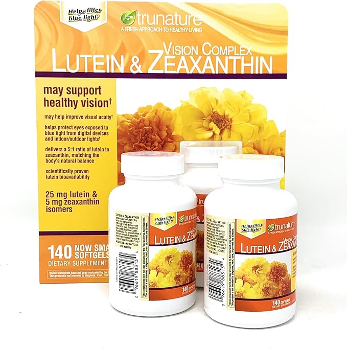Trunature Vision Complex Lutein and Zeaxanthin MegaSize 3Pack (140 Count Each )