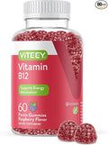 Viteey Vitamin B12 Gummies - Cognitive Support and Energy Gummies - Vegan, Gelatin Free, Gluten Free - 60 Count