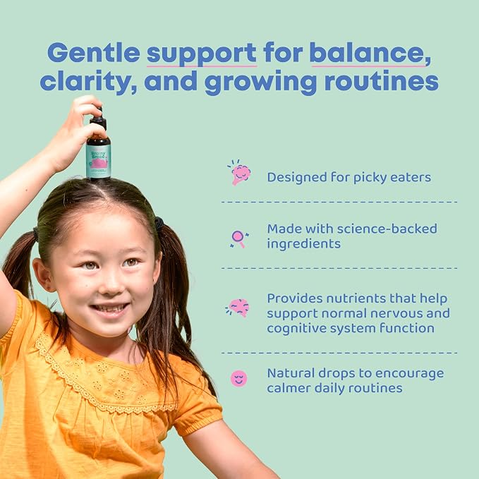 JoySpring Broccoli Supplement for Kids | Sulforaphane & Bacopa Monnieri Drops | Supports Cognitive Function | Vegan & Kid-Friendly (Pack of 2)