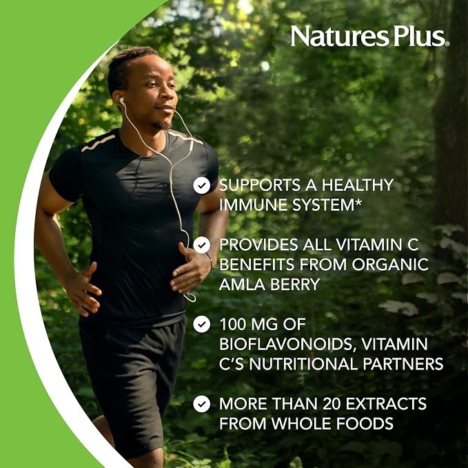 NaturesPlus Source of Life Garden Vitamin C - 60 Capsules, Pack of 2 - Immune System Support - USDA Certified Organic, Non-GMO, Vegan, Gluten Free - 60 Total Servings