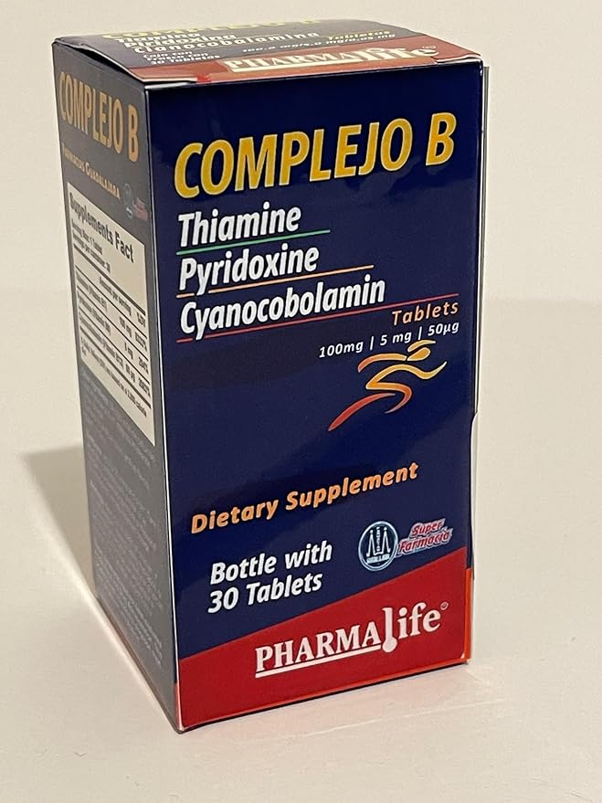 Complejo B (B-Complex) – Vitamin B1, B6, B12 Tablets – Dietary Supplement – 30 Tablets – 1 Month Supply