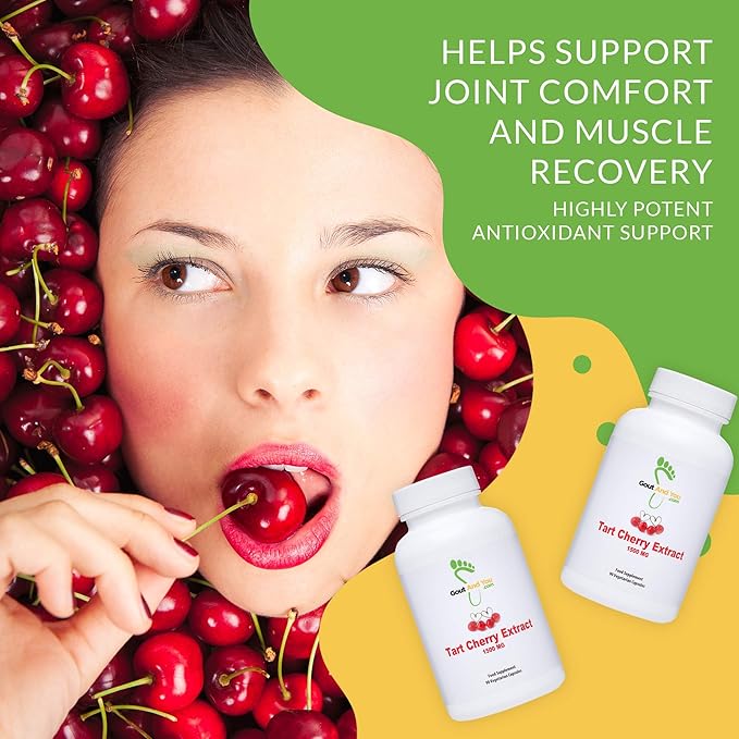 Gout and You Tart Cherry Extract | 3000 mg Per Serving | 90 Vegetarian Capsules | Gluten-Free