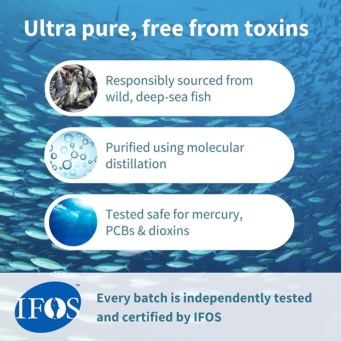 Igennus Pharmepa Restore, Pure EPA 1000mg, Omega 3 rTG Fish Oil, IFOS Certified, High Absorption, 90% Concentration Triple Strength, Wild & Sustainable, Lemon Flavor, 1-Month Supply, 60 Softgels