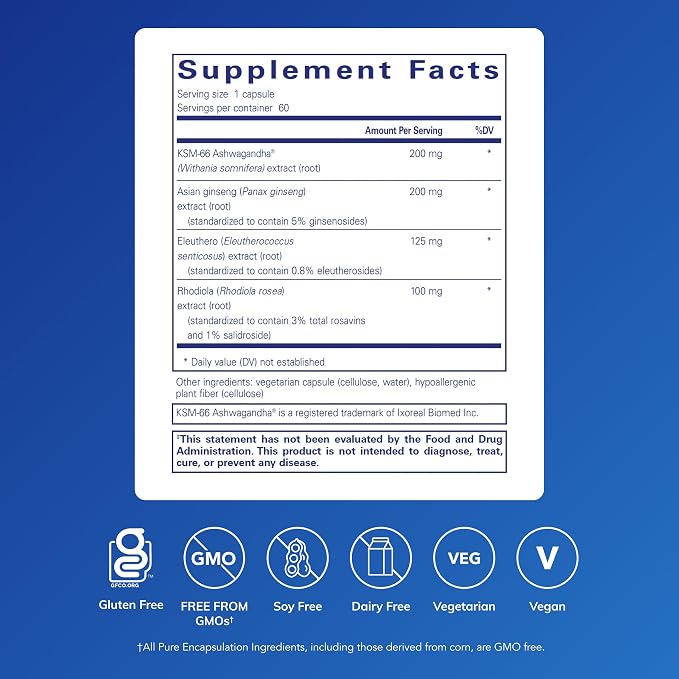Pure Encapsulations Energy Xtra | Adaptogen Formula for Stamina* | 60 Capsules