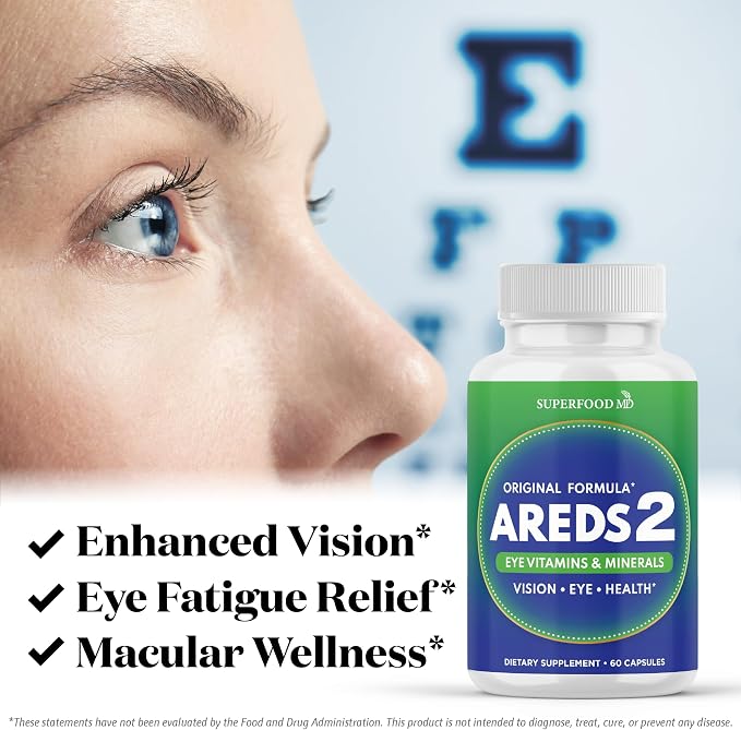 AREDS 2 Eye Vitamin & Mineral Supplement, Contains Lutein, Vitamin C with Added Copper - 120 Count
