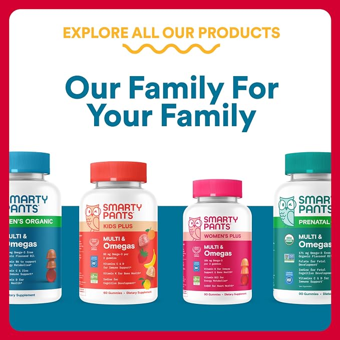 SmartyPants Multivitamin for Men, Organic Gummies: Probiotics, CoQ10, Methylfolate, Omega 3 (ALA), Vitamin D3, C, Vitamin B12, B6, A, K & Zinc for Immune Support, Biotin, 120 Gummies (30 Day Supply)
