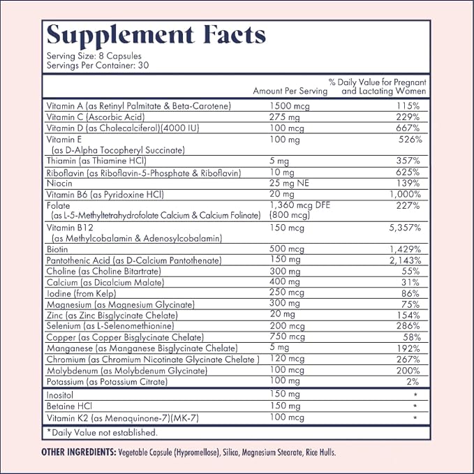 FullWell Women's Prenatal Essentials - Women’s Prenatal Multivitamin & Fish Oil - Supports Maternal Health & Fetal Development - Omega 3, DHA, Folate & Choline- 30 Servings
