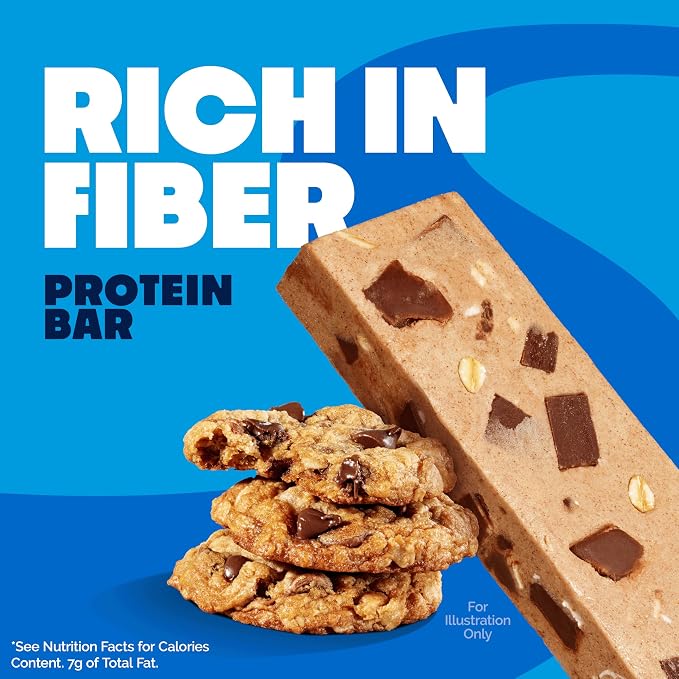Quest Nutrition Oatmeal Chocolate Chip Protein Bars, 20g Protein, 1g Sugar, 5g Net Carb, Gluten Free, Keto Friendly, 12 Count