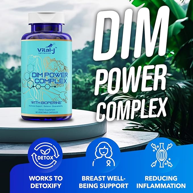 4-in-1 DIM Potent Complex 300mg - Estrogen Balance and Metabolism, Energy & Menopause Support Supplement with Bioperine (x4), Calcium and Broccoli Extract - for Women and Men 30 Servings