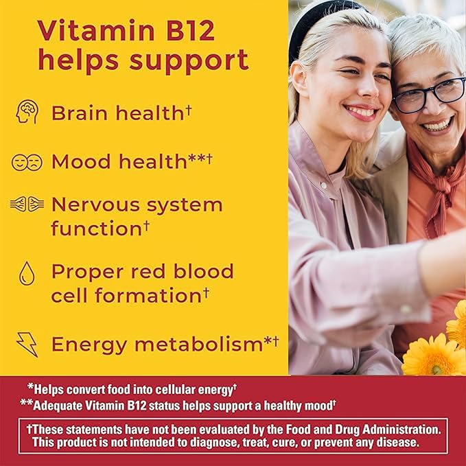 Nature Made Zero Sugar Energy Vitamin B12 Gummies 1000 mcg per Serving, B12 Vitamin, Energy Metabolism Support, Aspartame Free, 110 Sugar Free Gummies, 55 Day Supply