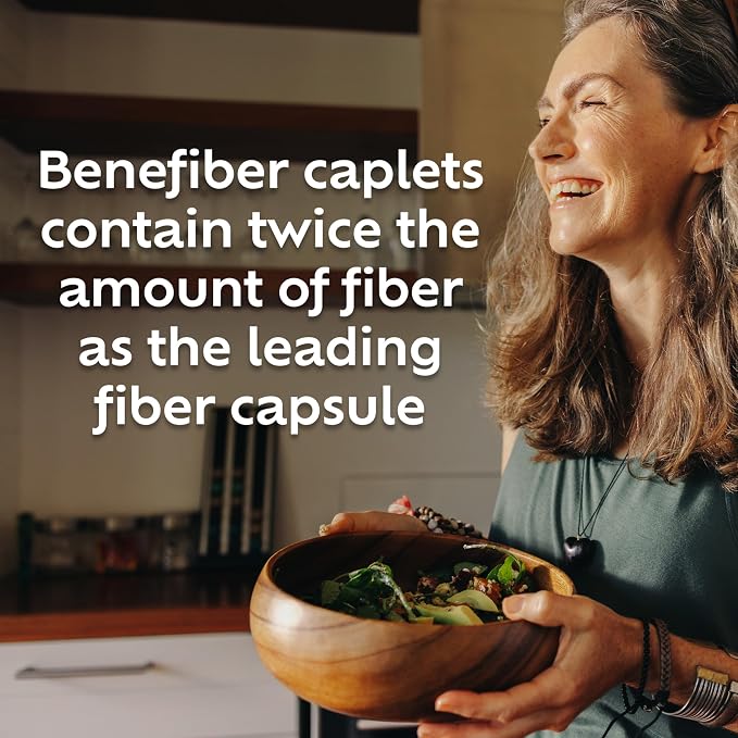 Benefiber Prebiotic GLP-1 Friendly Fiber Supplement Caplets, 84 Count