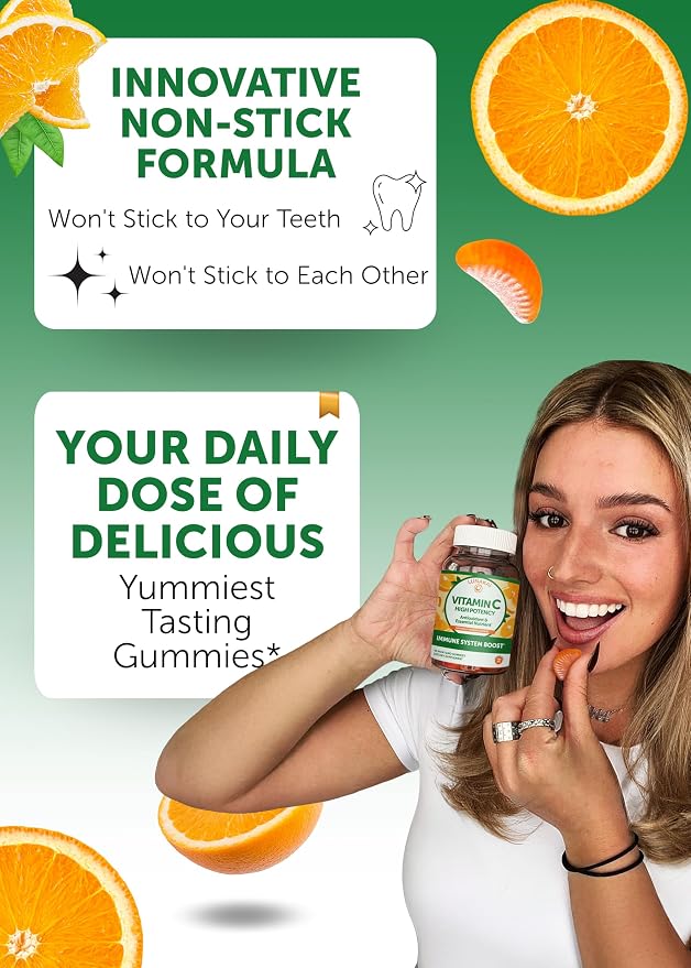 Lunakai Vitamin C Gummies for Adults and Kids - Organic VIT C Vegan Chewable Gummy Vitamins - 250 mg Adult, Children, Toddler Chews - 6 Pack