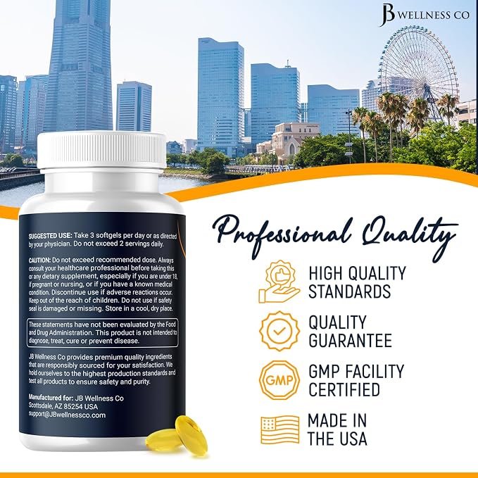 Triple Strength Omega 3 Fish Oil 3750 mg - EPA & DHA - Over 3000mg Omega-3 Fatty Acids - 1350mg EPA + 900mg DHA - Best Essential Fatty Acids, Burpless Fish Oil - 180 Count