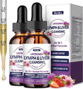 Liposomal Lymphatic Drainage Drops, 26 in 1 Liver Cleanse Detox & Repair with Milk Thistle, Echinacea, Glutathione, Vitamins, Lymph-Liver Cleanse, Gut & Metabolic Health - Strawberry Flavor, 4 Fl Oz