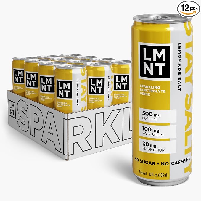 LMNT Sparkling Electrolyte Drink - Lemonade Salt | 12-Count