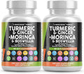 Turmeric Moringa Supplement | Ginger Boswellia Saffron - Supplement for Women and Men with Ceylon Cinnamon, Tart Cherry, Quercetin Garlic Nettle Holy Basil - 2Pack
