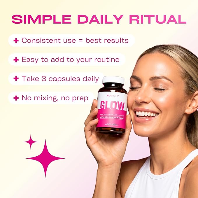 GOBIOTIX Hair Skin and Nails Vitamin Supplement - 10000mcg Biotin Pills with Hyaluronic Acid, Folate, Iron, Magnesium, and Zinc - Collagen Production, Hair Growth - 30 Servings