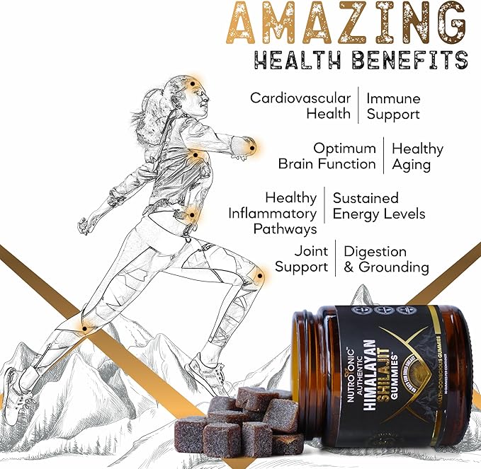 Organic SHILAJIT Gummies by NutroTonic | Shilajit for Men & Women | Cane Sugar Free Sweetened by Organic Manuka Honey | Clean Formula | Natural Fulvic & Humic Acid | 30 Healthy Gummies (3)