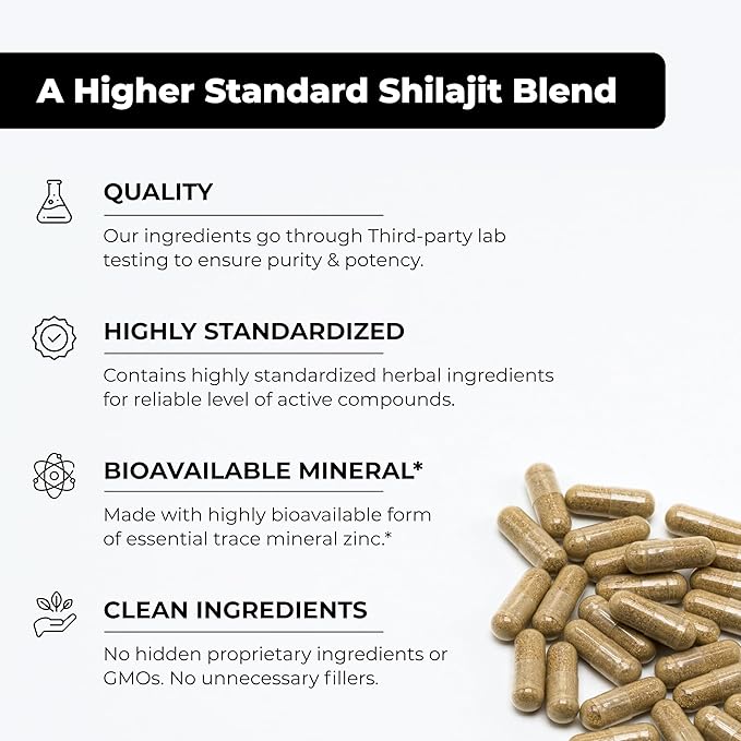 SANDHUHERBALS Shilajit Capsules for Men & Women | Pure Himalayan Blend with Ashwagandha | High Potency and Energy Supplement | 2 Months Supply | for Extra Power and Stamina | Combo with Sea Moss