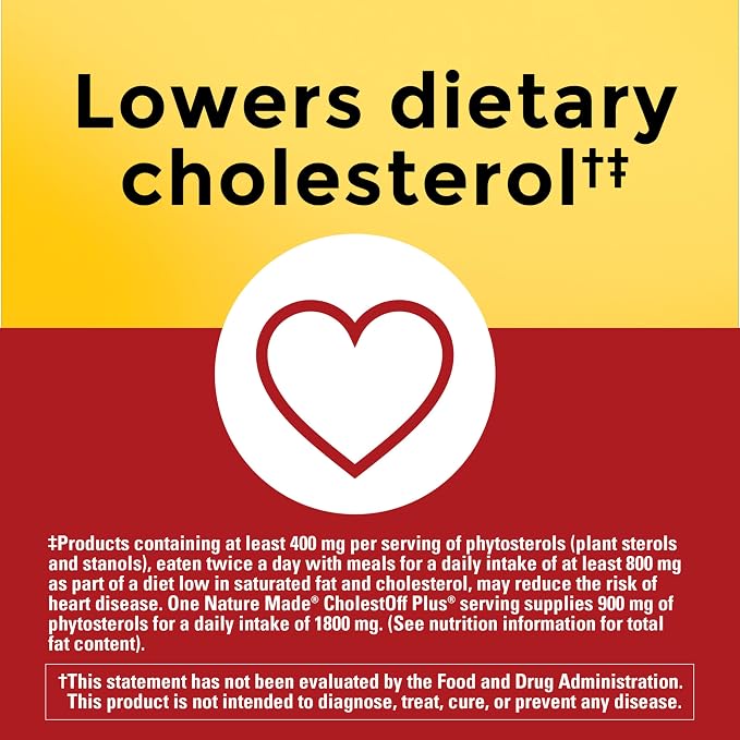 Nature Made CholestOff Plus, Dietary Supplement for Heart Health Support, 100 Softgels, 25 Day Supply