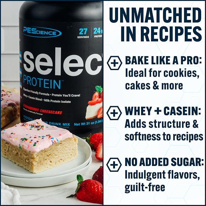 PEScience Select Protein Powder, Whey and Casein Blend, Lean Protein Powder for Women and Men, Low Calorie, Low Carb, Keto Friendly, Gluten Free, Frosted Sugar Cookie - 5 Servings