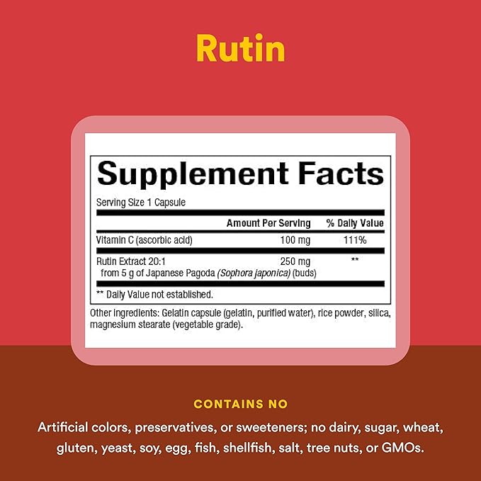 Natural Factors - Rutin 250mg, A Citrus Bioflavinoid, 90 Capsules