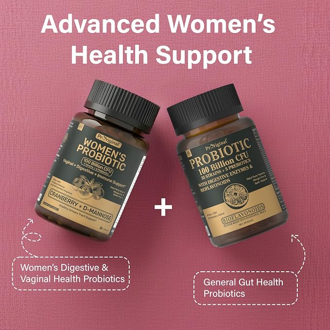 Probiotics for Women – Women’s Probiotic for Digestive, Vaginal, Urinary Health & pH Balance – 100 Billion CFU, 11 Strains with Organic Prebiotics, Cranberry Extract, D-Mannose – Non-GMO, 180 Caps
