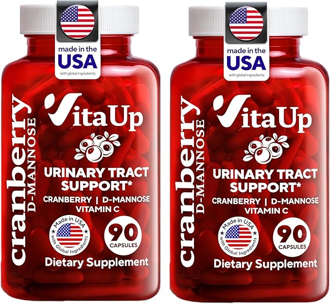 VitaUp - D mannose with Cranberry and Vitamin C - 90 Count - Pack of 2