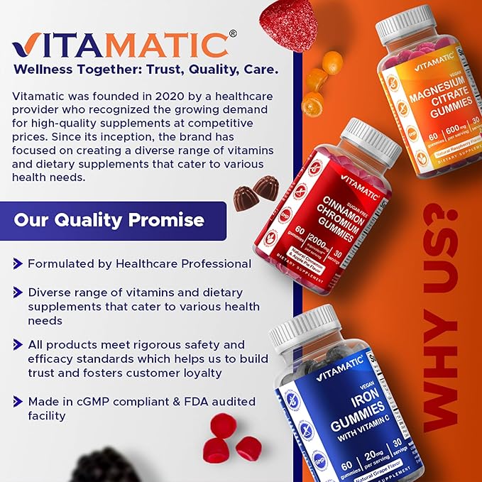 Vitamatic Extra Strength Vitamin B12 5000 mcg (Methyl B12) Gummies - 240 Count, Natural Cherry Flavored
