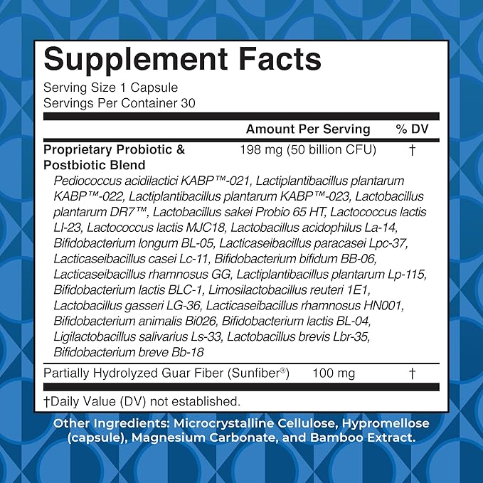 MARYRUTH'S 3-in-1 Probiotics for Digestive Health | Prebiotic & Postbiotic | Gut Health Supplement for Women & Men | 23 Unique Strains | Immune Support | 50 Billion CFU | 30 Servings
