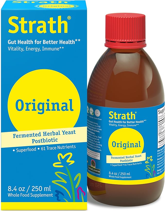 Strath Fermented Herbal Yeast Postbiotic - (8.4 Fl oz) Daily Nutritional Food Supplement Liquid | Supports Metabolism | Vegetarian | Lactose-Free | No Artificial Additives