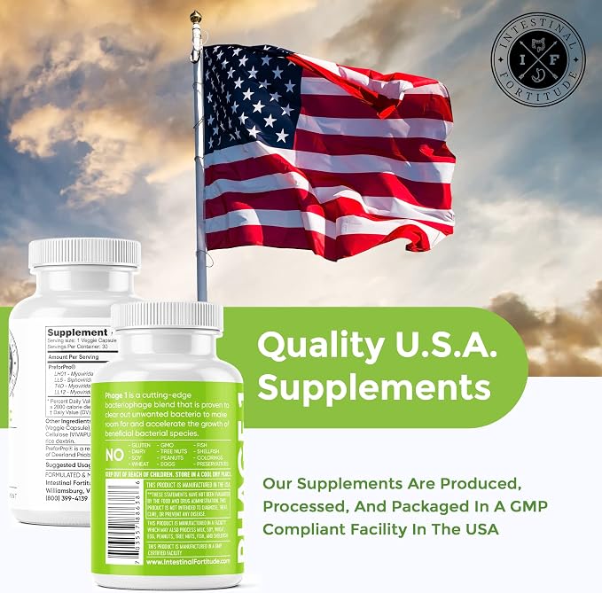 Intestinal Fortitude Phage 1 - Ultimate Gut Health Supplement, Total Restore Intestinal Defense, Patented Bacteriophage Blend for Gut Support, Digestive & Immune System Health, Destroy Bad Bacteria