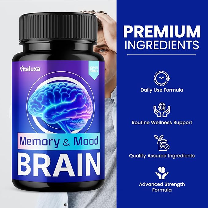 (2 Pack) Brain Memory and Mood Capsules, Memory & Mood Brain Capsulas Supplement, Brain Health & Loss Support Pills, Cleansing Double Clean Pastillas, Advanced Wellness Nootropic Pills Reviews (120ct)