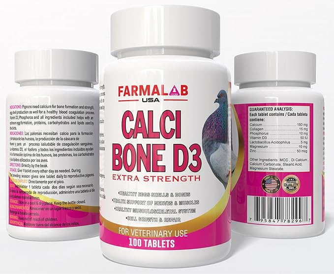 B12-5500 para Palomas, Pigeon Vitamin Supplement 60 Tablets Farmalab