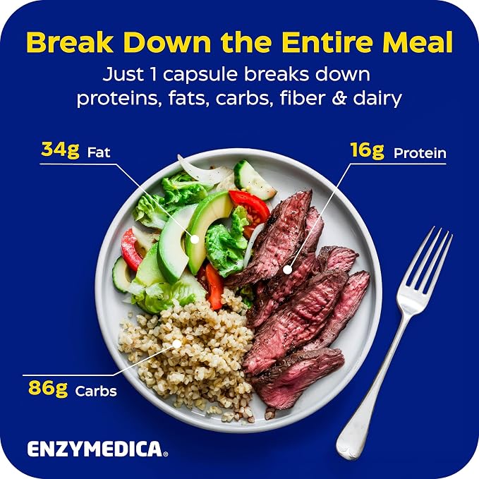 Enzymedica Digest Gold - Digestive Enzyme Supplement for Women & Men, Enzyme Capsules for Digestion, Gut Health Support, Helps Gas & Bloating, ATPro Energy Support, Maximum Strength, Vegan - 240 Caps