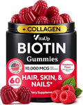 VitaUp Biotin Gummies 10000mcg for Women and Men - Extra Strength Hair, Skin and Nails Gummies with Collagen - Natural Biotin Gummy Supplement for Hair, Skin, Nails Support - 60 ct