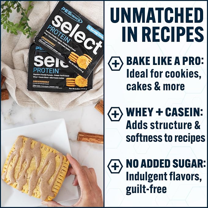 PEScience Select Protein Powder, Whey and Casein Blend, Lean Protein Powder for Women and Men, Low Calorie, Low Carb, Keto Friendly, Gluten Free, Snickerdoodle - 27 Servings