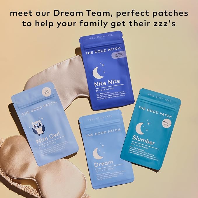 The Good Patch Slumber Sleep Patch Support, Melatonin Free, Sustained Release, Natural Patch with L-Theanine, Magnesium, Tart Cherry Extract, Plant Powered Wearable Wellness (24 Total Patches)